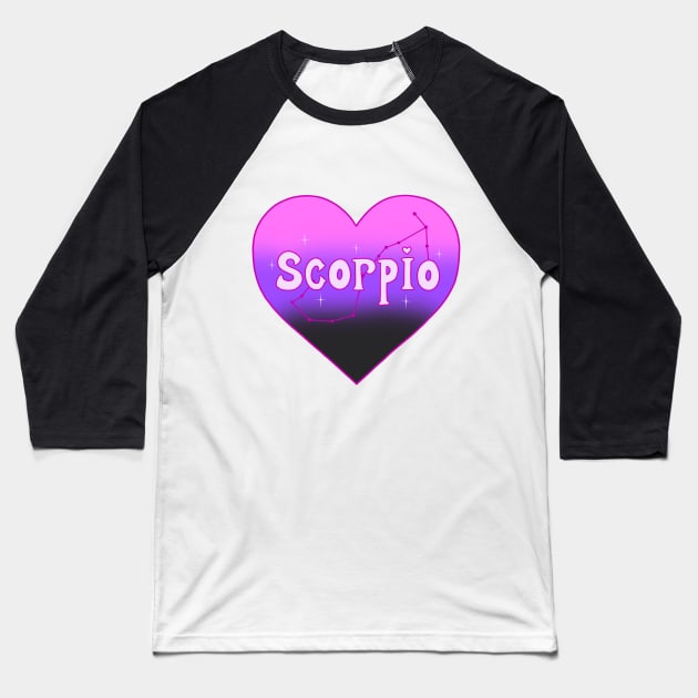 Scorpio Constellation Heart Baseball T-Shirt by novembersgirl